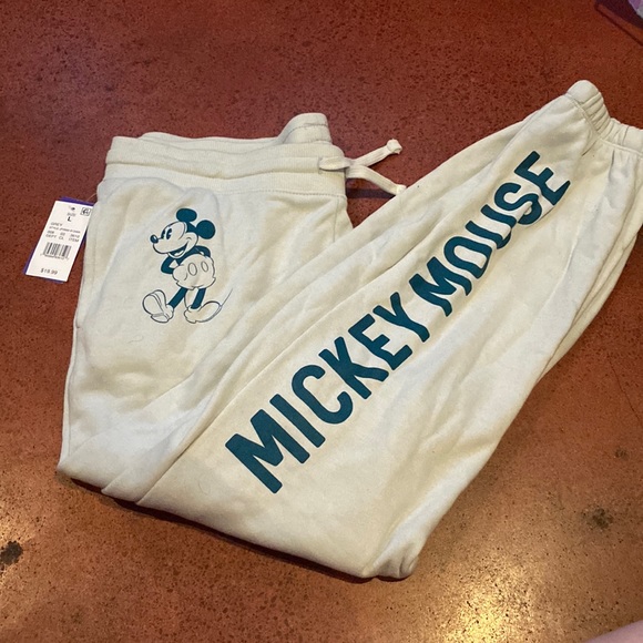 Mickey Mouse teal sweatpants/joggers size large - Picture 1 of 1